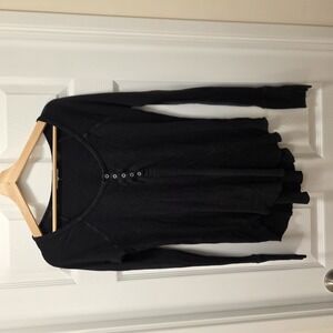 Truly Madly Deeply Long-sleeve Waffle-knit Raw Edge Top